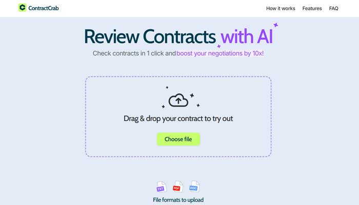AI Contract Review by ContractCrab