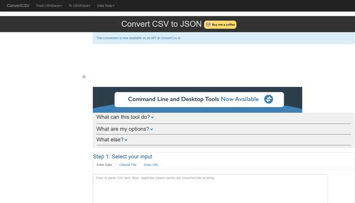 CSV To JSON Converter